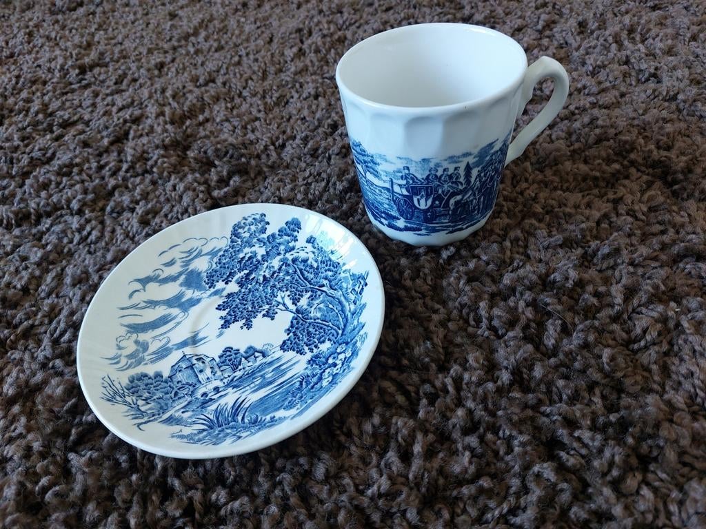 Vintage Copeland Spode The Spode Blue Room kop en schotel, Antiek en Kunst, Ophalen of Verzenden