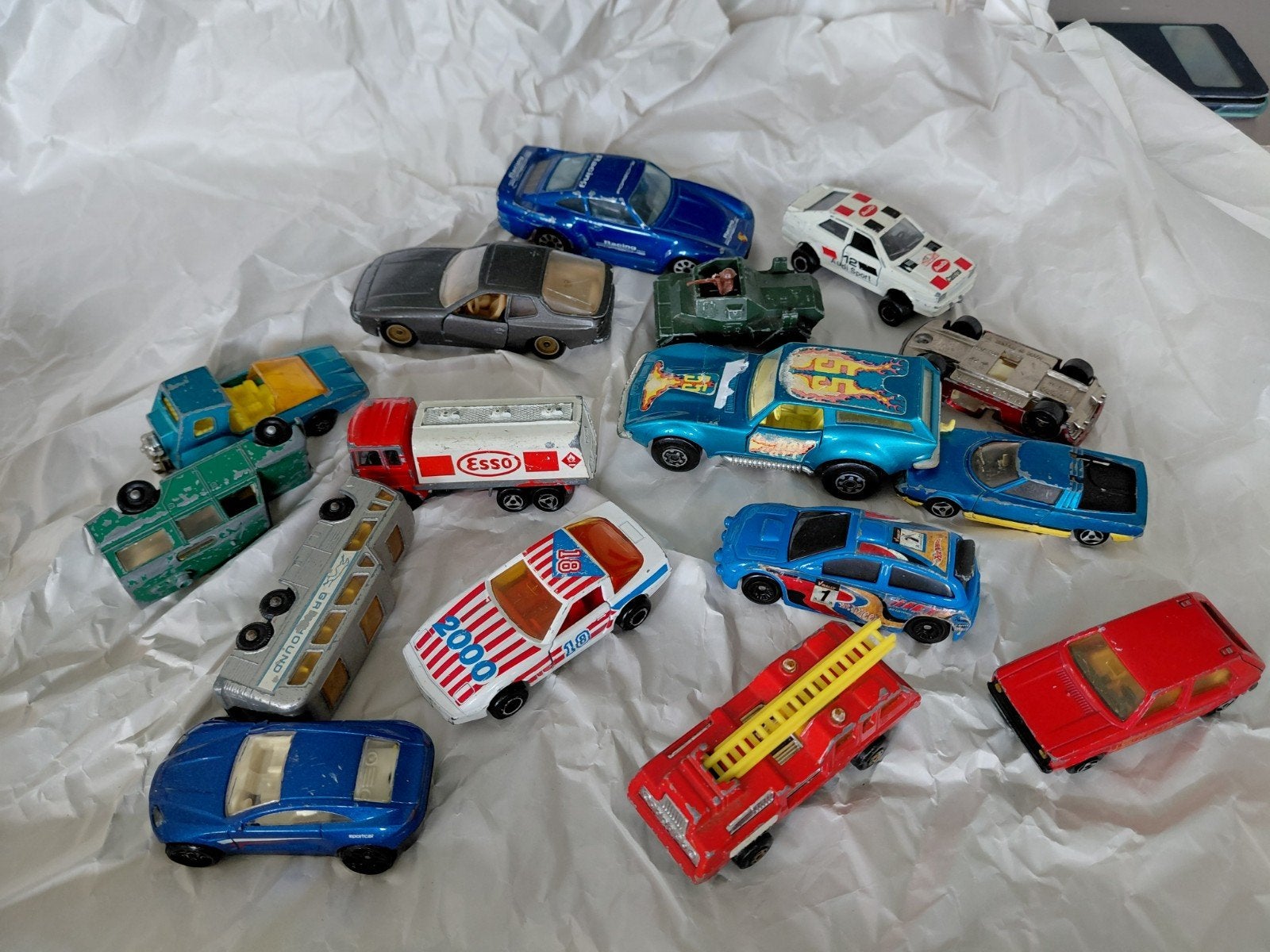 16 diverse speelgoedauto's (Majorette, Matchbox, Solido), Ophalen of Verzenden, Gebruikt