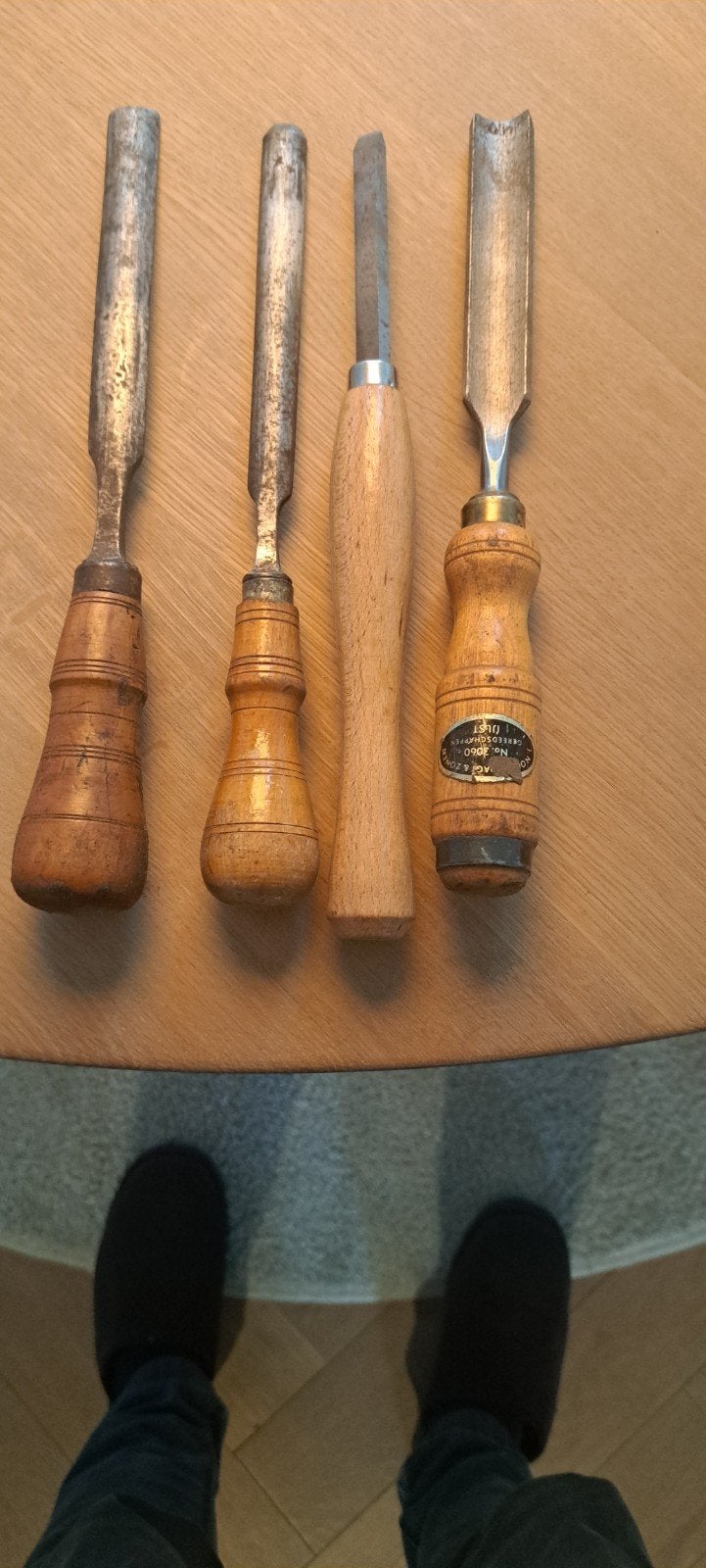 Set van 4 vintage houtdraaibeitels, Ophalen, Gebruikt