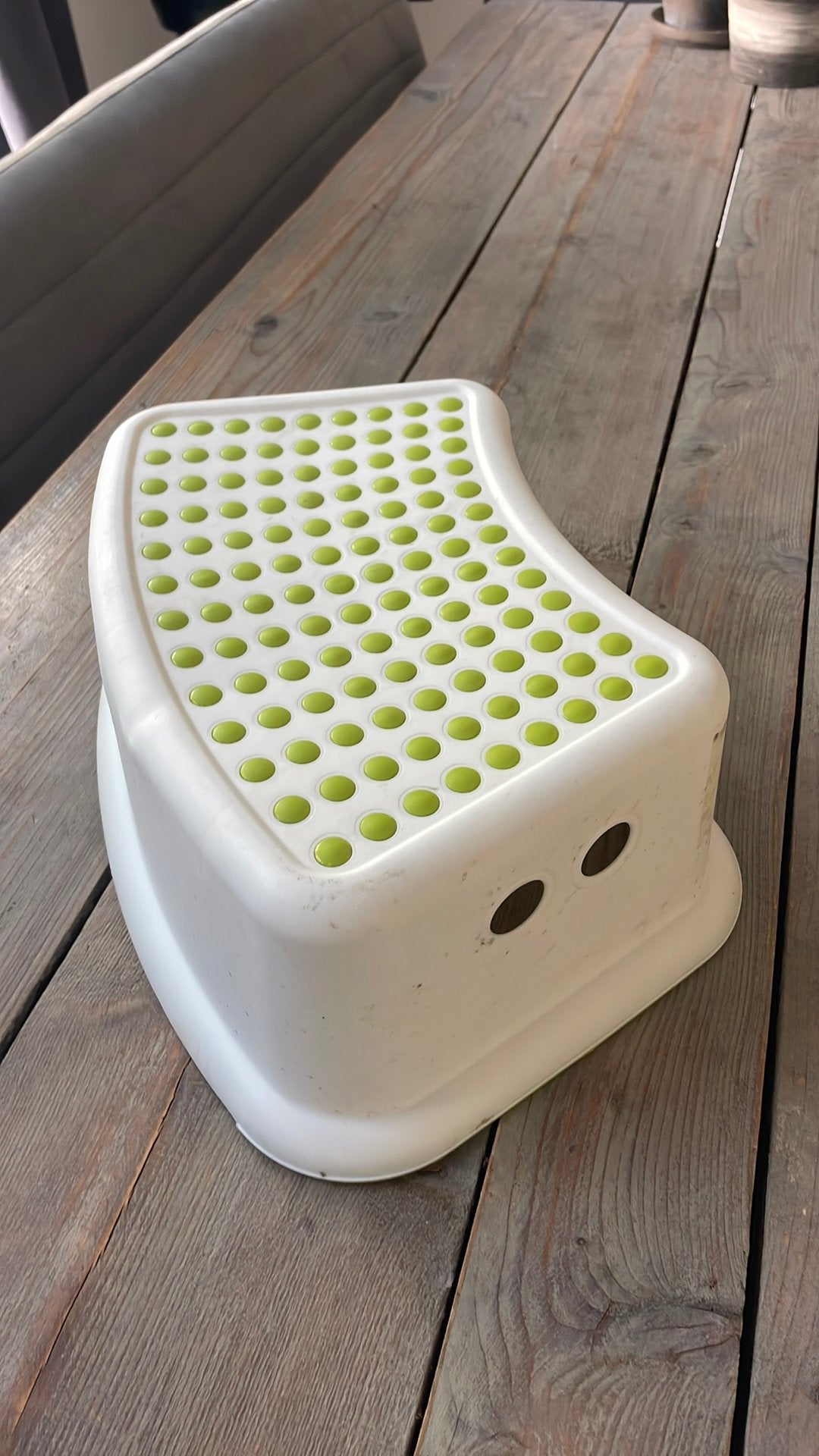 IKEA opstap krukje - wit met groen Buddley, Ophalen of Verzenden, Gebruikt, Kunststof