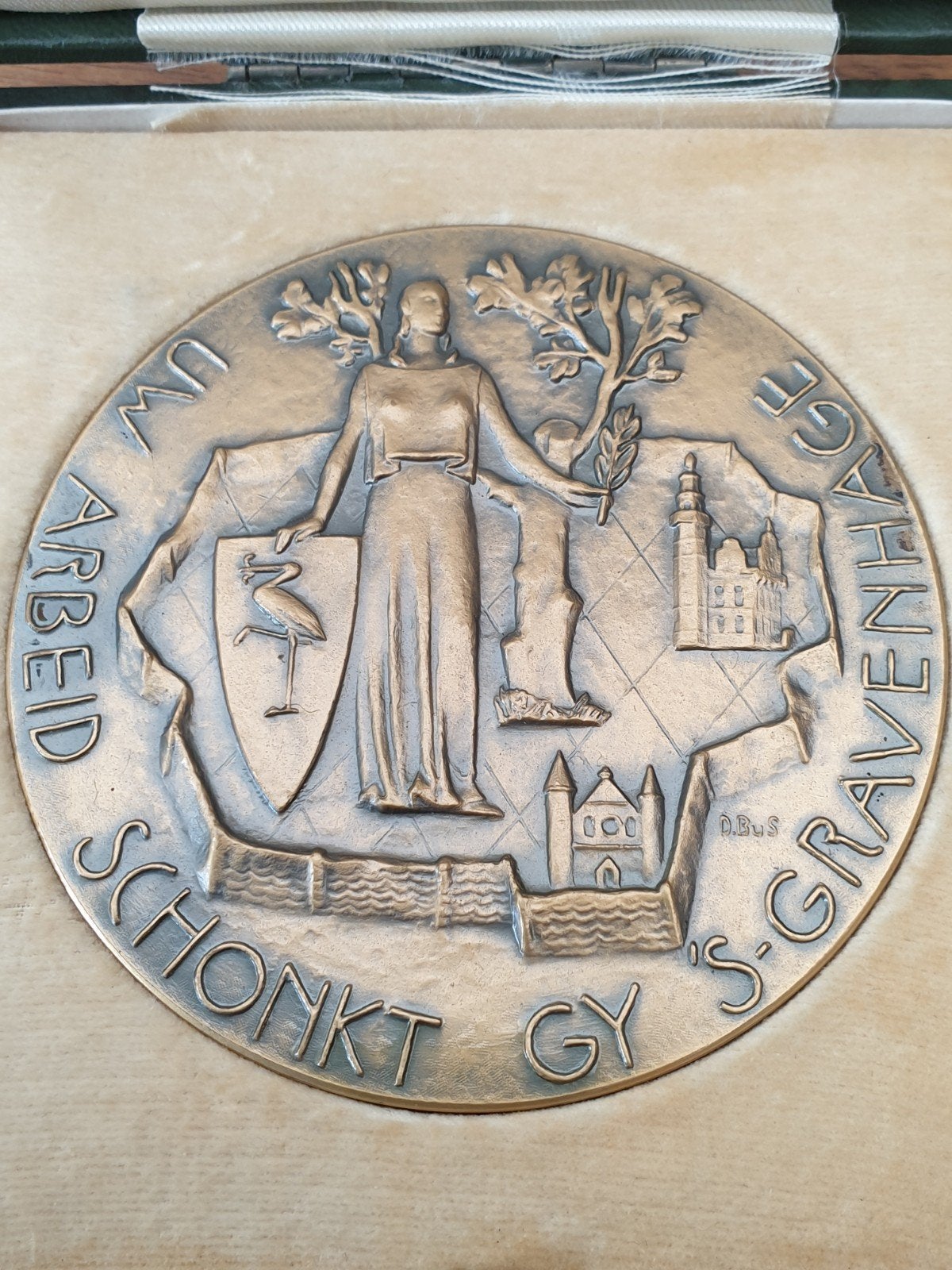 Bronzen legpenning Gemeente 's Gravenhage (K6), Verzenden, Brons