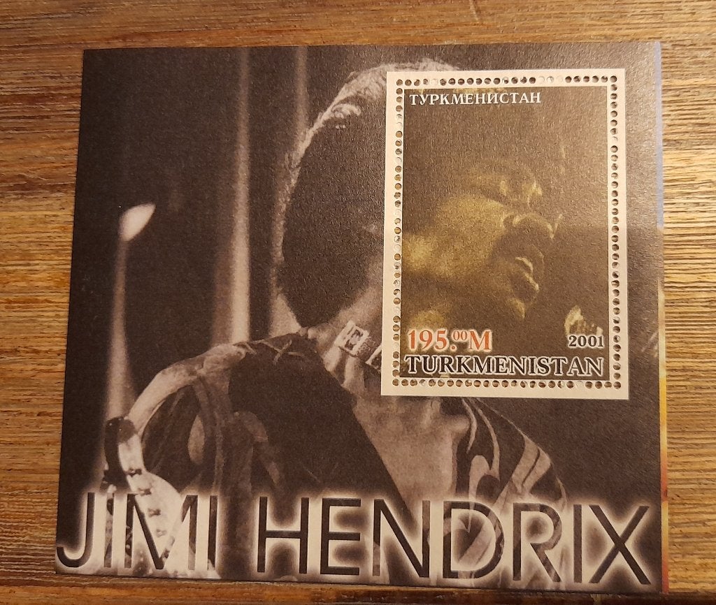 Jimi Hendrix postzegel - Turkmenistan, Ophalen of Verzenden, Dier of Natuur