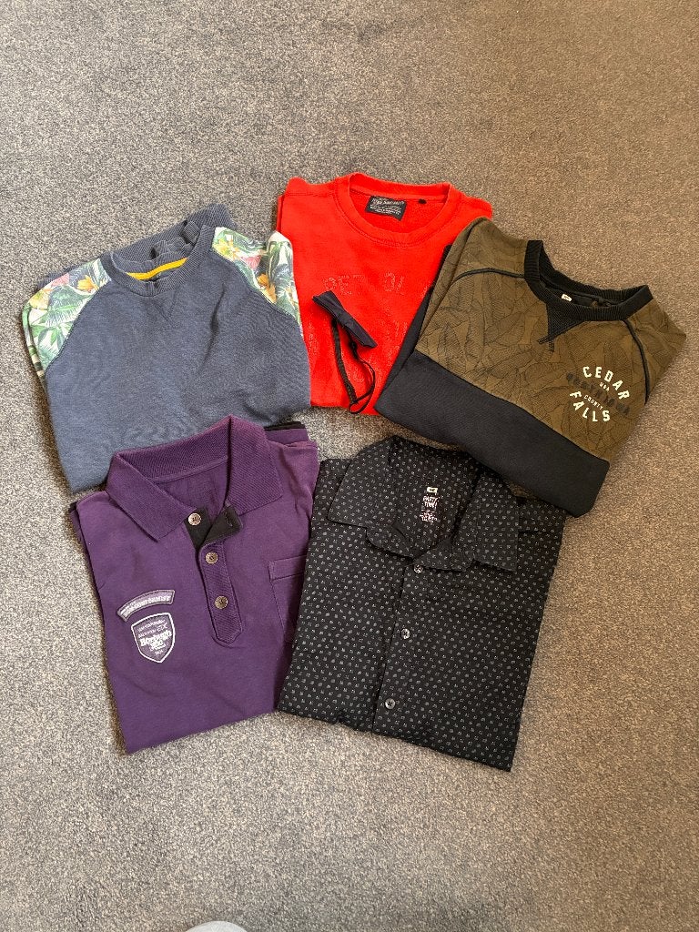 Pakket 5 stuks: 4 sweaters + overhemd (bijv. Kerst) 158-164., Trui of Vest, Ophalen of Verzenden, Zo goed als nieuw, Jongen