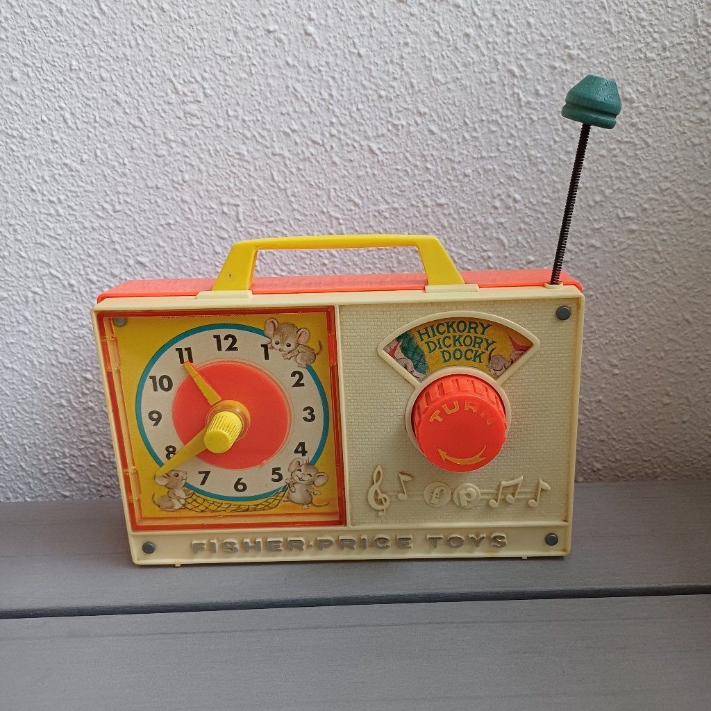 Fisher Price vintage klok, Ophalen of Verzenden, Gebruikt, Speelset, Met geluid