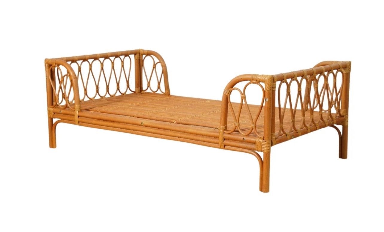 Handgemaakt Rotan Peuterbed, Kinderen en Baby's, Nieuw, 70 tot 85 cm, Lattenbodem, 140 tot 160 cm