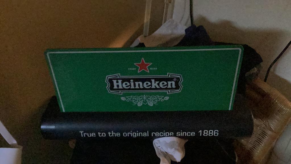 Heineken Wandlamp, Verzamelen, Biermerken, Ophalen of Verzenden, Gebruikt, Reclamebord, Plaat of Schild, Heineken