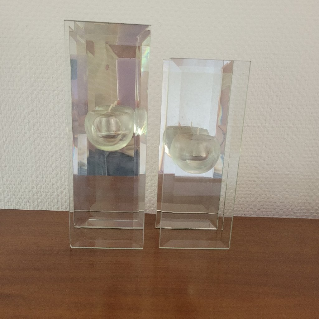 Vinted postmodern glazen theelichthouder jaren 80/90, Ophalen