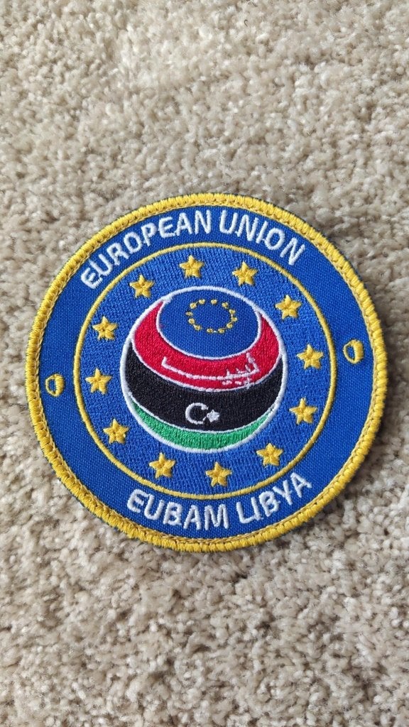 EUBAM Libië missie patch KCT mariniers landmacht defensie, Ophalen of Verzenden, Landmacht, Nederland, Embleem of Badge