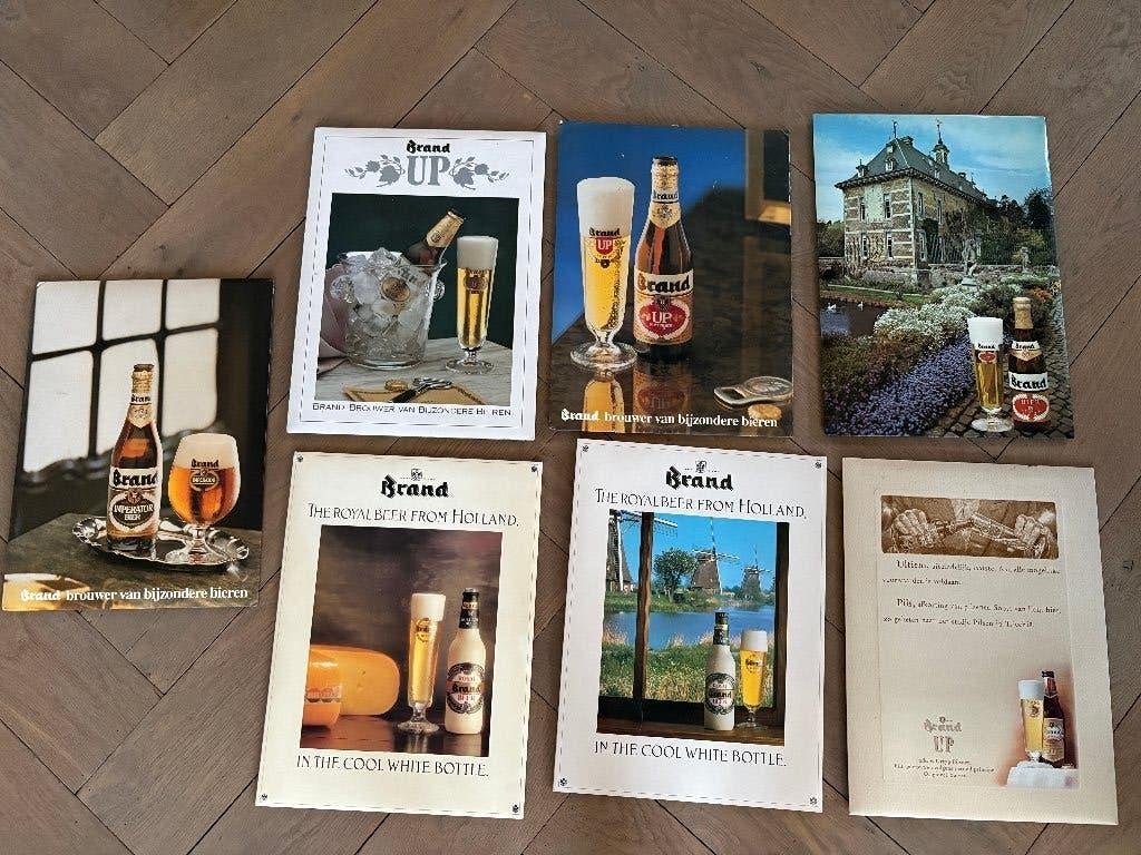 7x Brand Bier reclame karton, Ophalen of Verzenden, Zo goed als nieuw, Reclamebord, Plaat of Schild, Brand