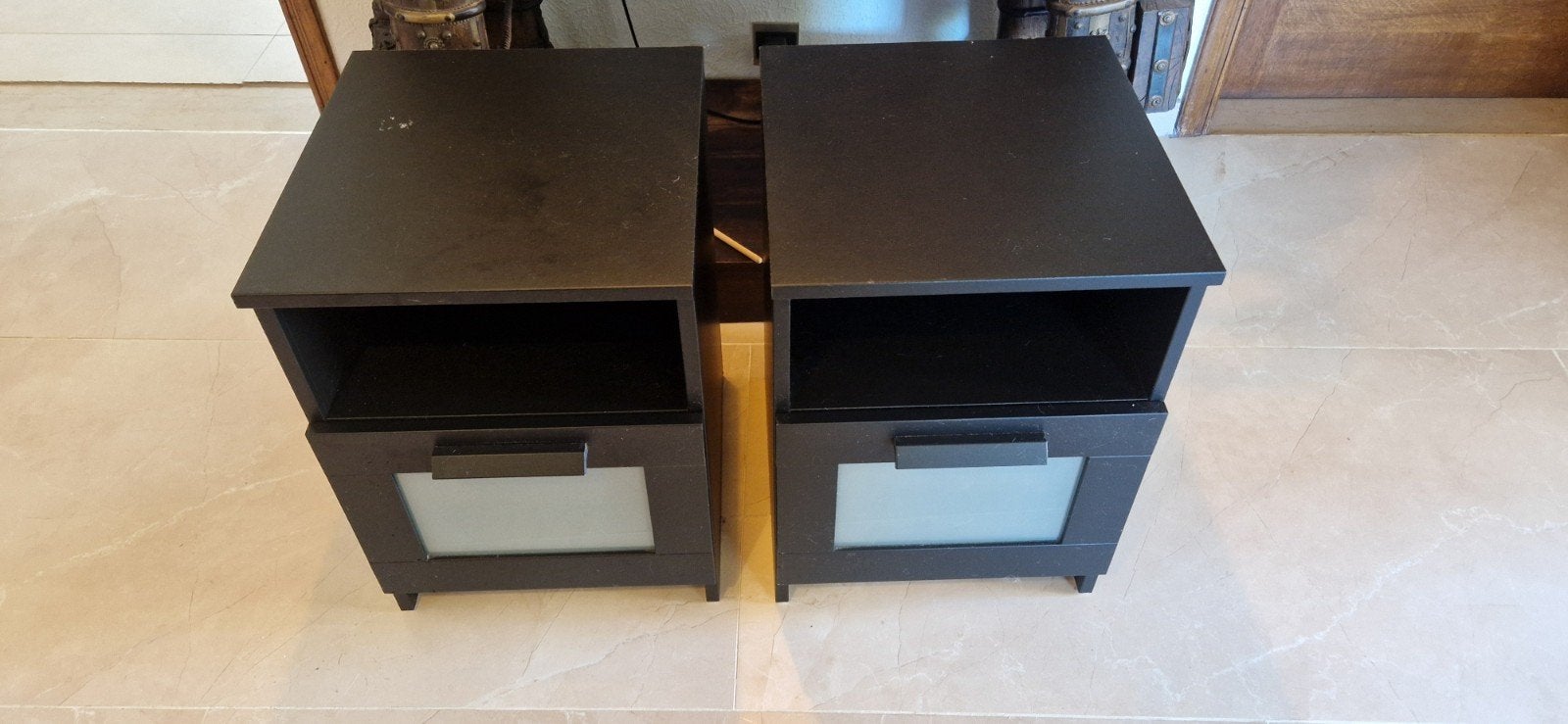 2x zwarte nachtkastjes ikea, Ophalen, Minder dan 45 cm