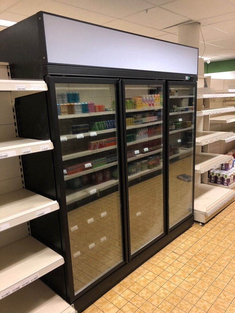 Combisteel 3-deurs vrieskast supermarkt uitvoering, 200 liter of meer, 60 cm of meer, Met aparte vriezer, Zo goed als nieuw