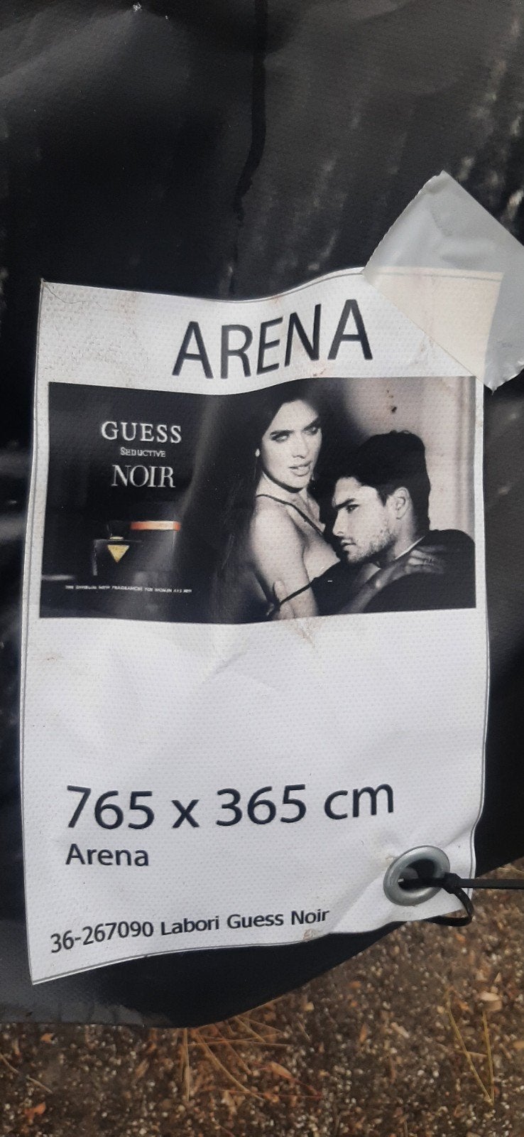 Reclame Zeil van Guess Noir 765x365vm, Verzamelen, Merken en Reclamevoorwerpen, Ophalen, Reclamebord