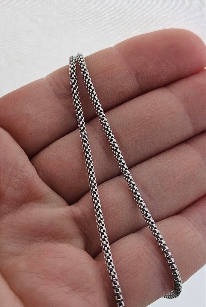 Rvs stalen mesh ketting, Ophalen of Verzenden, Nieuw, Zilver, Overige materialen