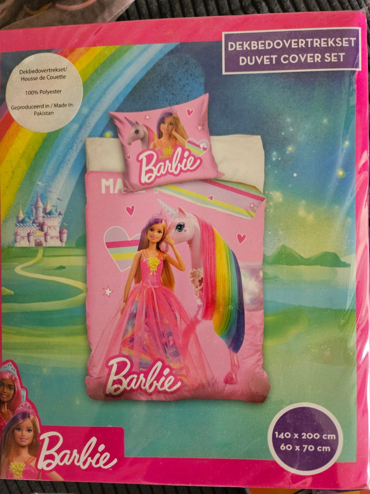 Nieuw; Barbie dekbedset 140x200, Ophalen of Verzenden, Nieuw, Meisje, Dekbedovertrek