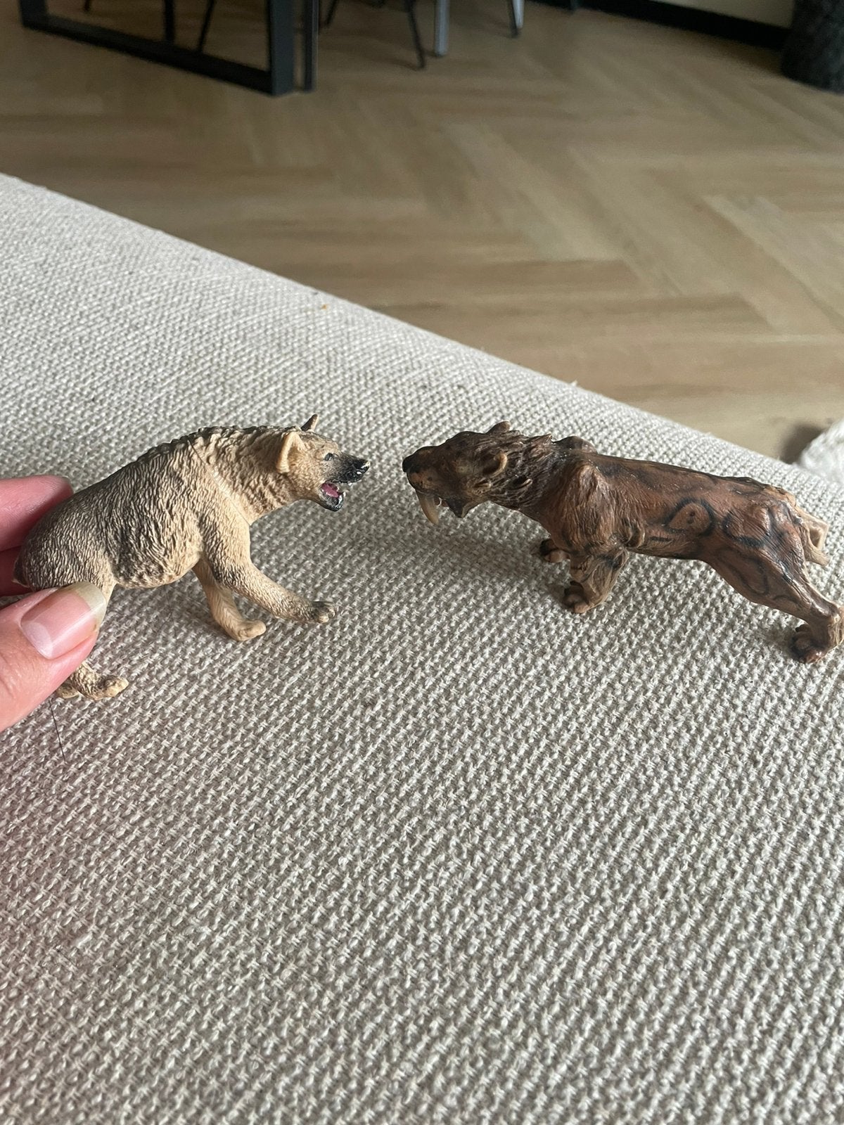 Schleich speelgoed dier dieren sabeltandtijger tijger hyena, Verzamelen, Speelgoed, Ophalen of Verzenden, Zo goed als nieuw