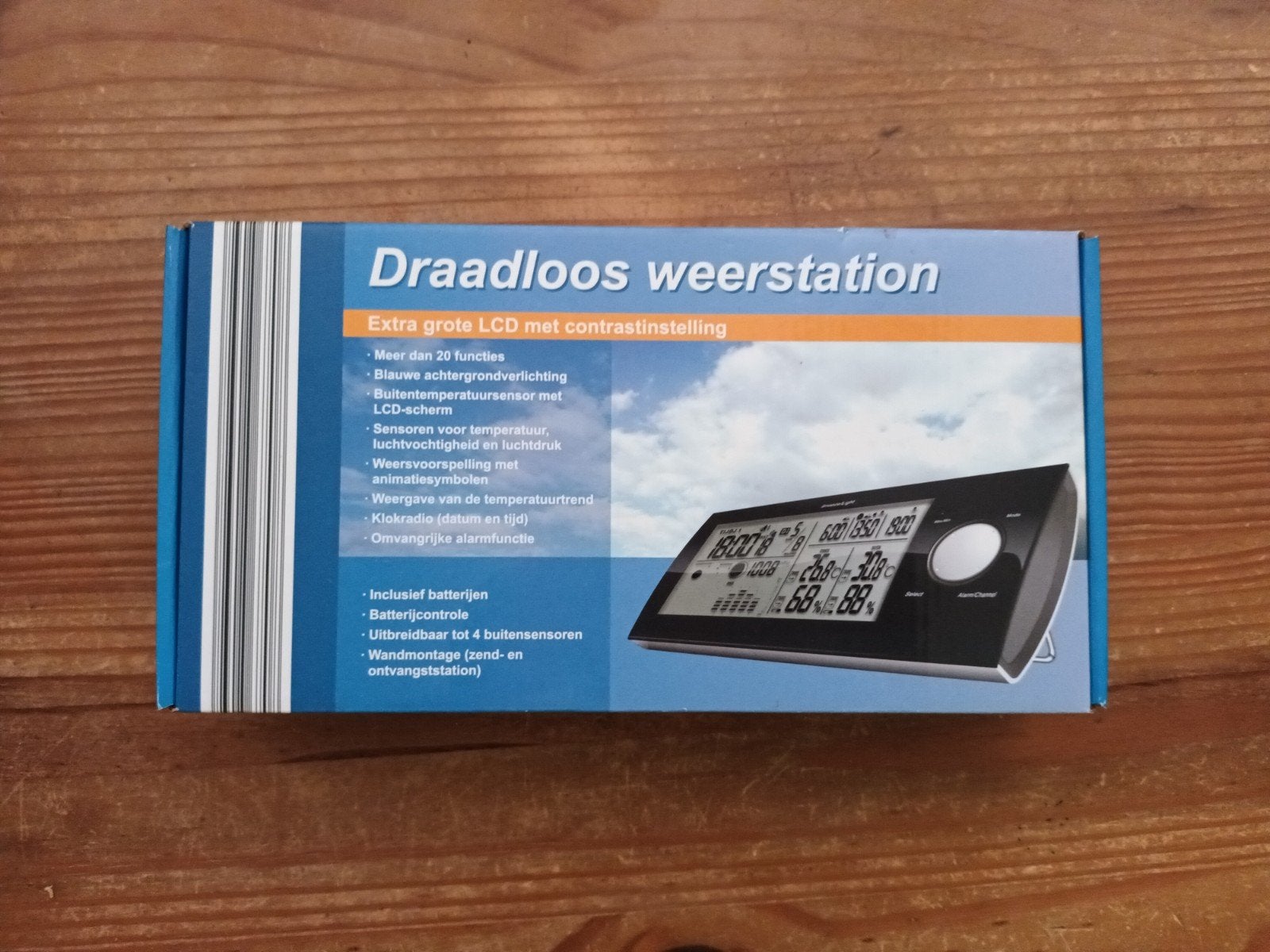 Draadloos weerstation met extra groot LCD-scherm, Ophalen of Verzenden, Nieuw