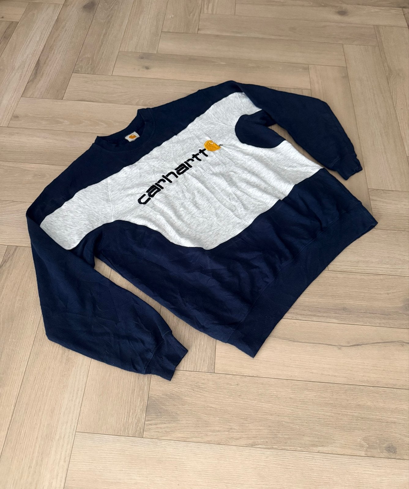 Vintage Carhartt Rework Sweater Maat M, Ophalen of Verzenden, Gedragen, Maat 48/50 (M), Blauw