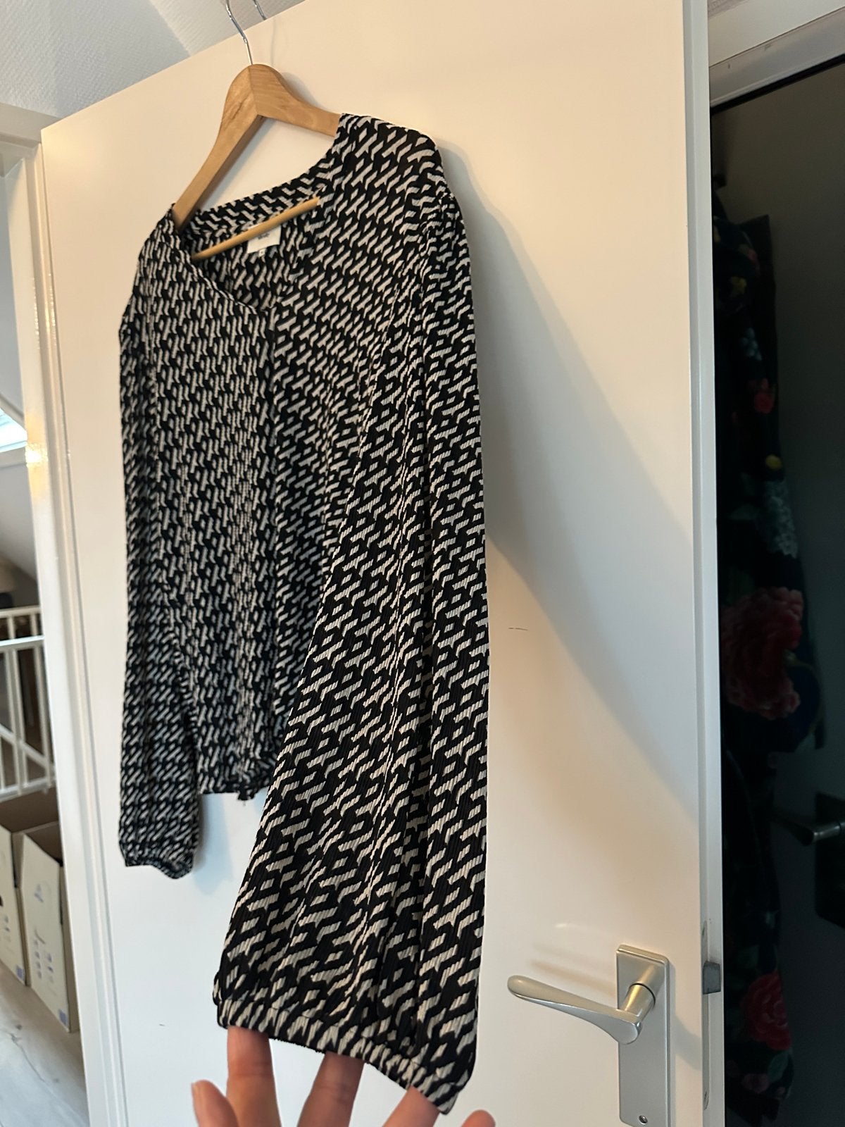 Shoeby blouse zwart/wit patroon - Maat XL, Ophalen of Verzenden, Zo goed als nieuw, Maat 46/48 (XL) of groter, Zwart