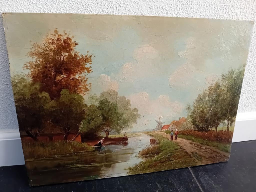 Jan Willem van Borselen - Landschap, Ophalen of Verzenden