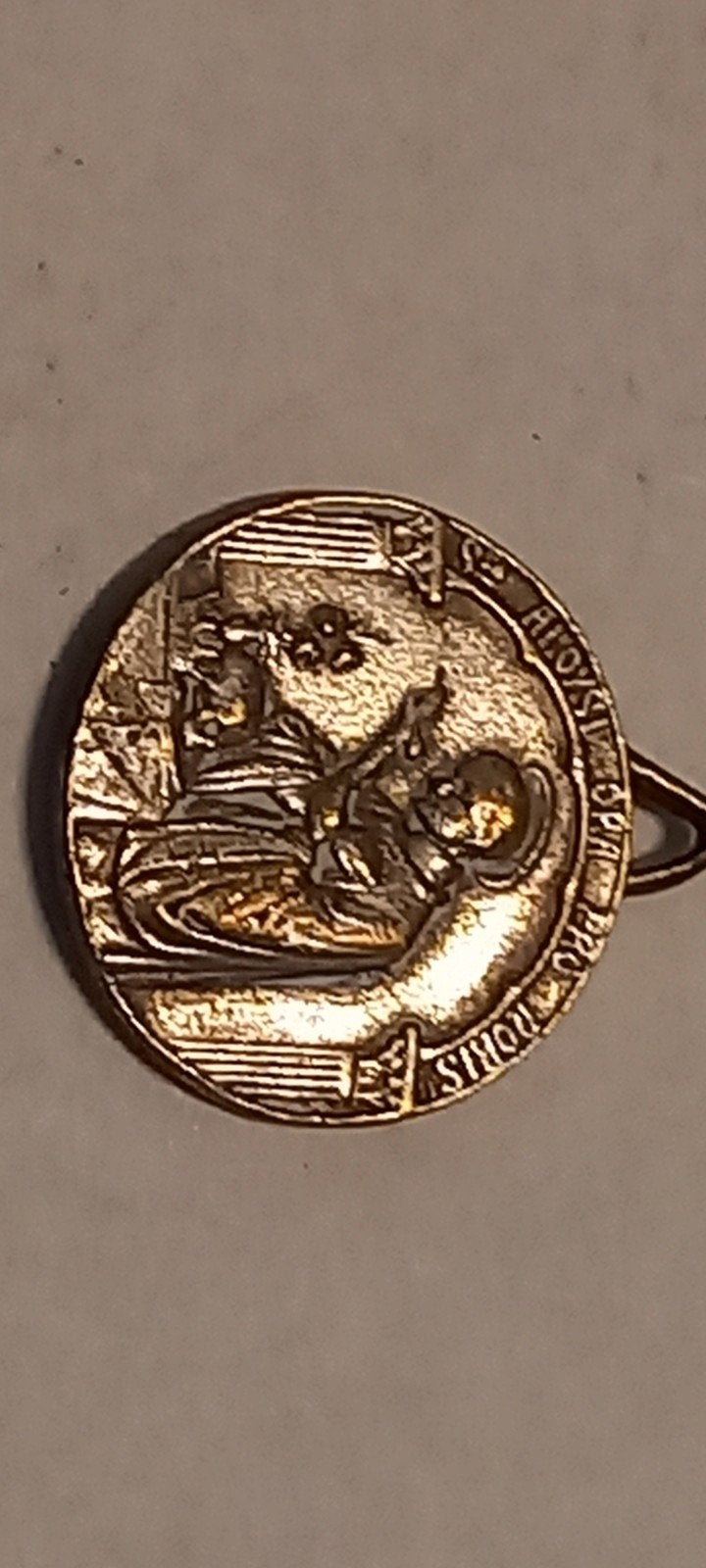 Antieke Medaille: Heilige Aloysius en Beschermengel, Ophalen of Verzenden