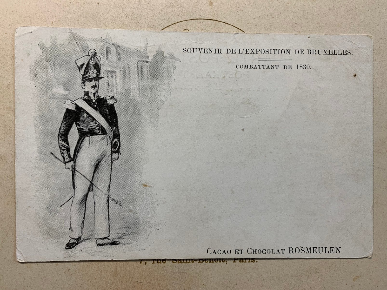Souvenir de l’exposition de Bruxelles - militair (MC), Ophalen of Verzenden, Voor 1920, Ongelopen, Overige thema's