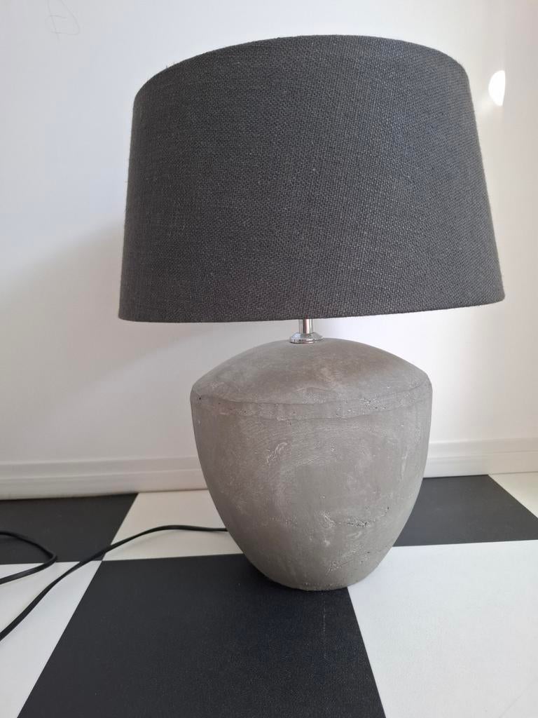 Kruiklamp (zwaar) met antraciete kap, Huis en Inrichting, Lampen | Lampenkappen, Ophalen of Verzenden, Rond, 50 cm of meer
