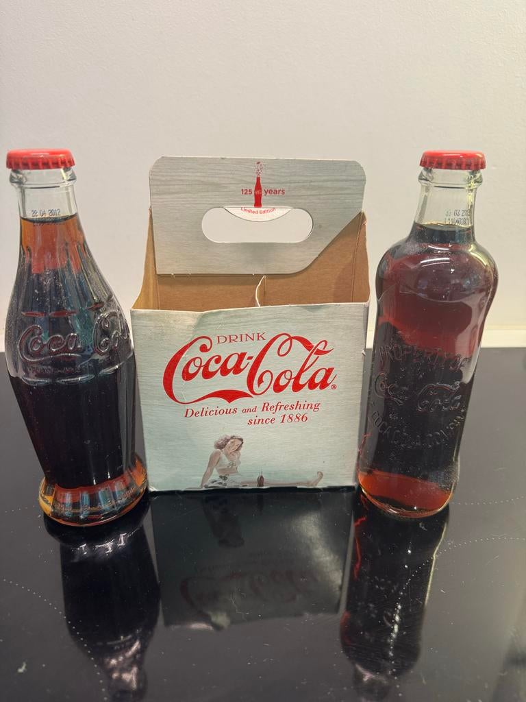 Coca Cola 125 jaar Limited Edition 2x250ml flessen, Ophalen of Verzenden, Zo goed als nieuw