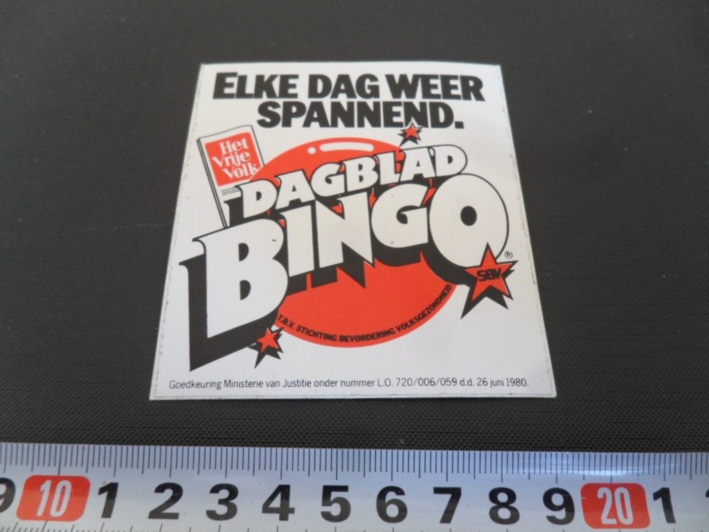 sticker het vrije volke elke dag weer spannend dagblad bingo, Ophalen, Zo goed als nieuw