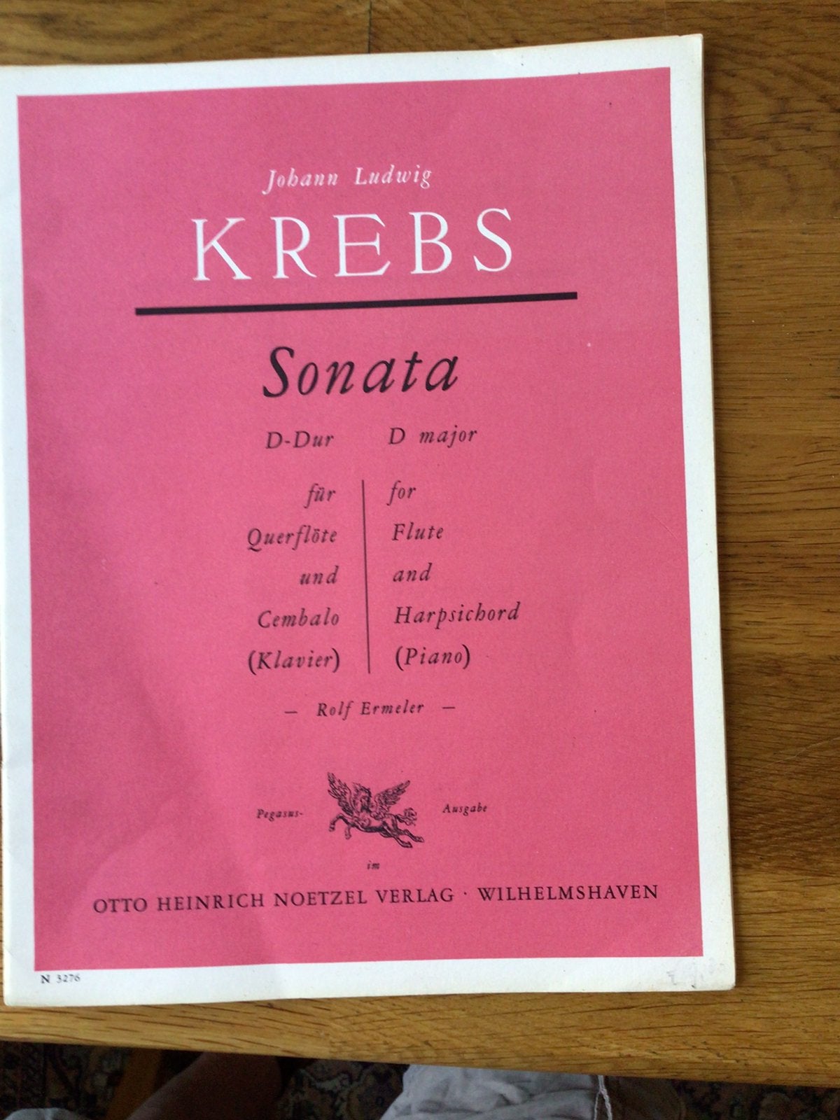 Krebs, sonaten voor fluit en piano, Gebruikt, Blokfluit, Klassiek, Ophalen of Verzenden