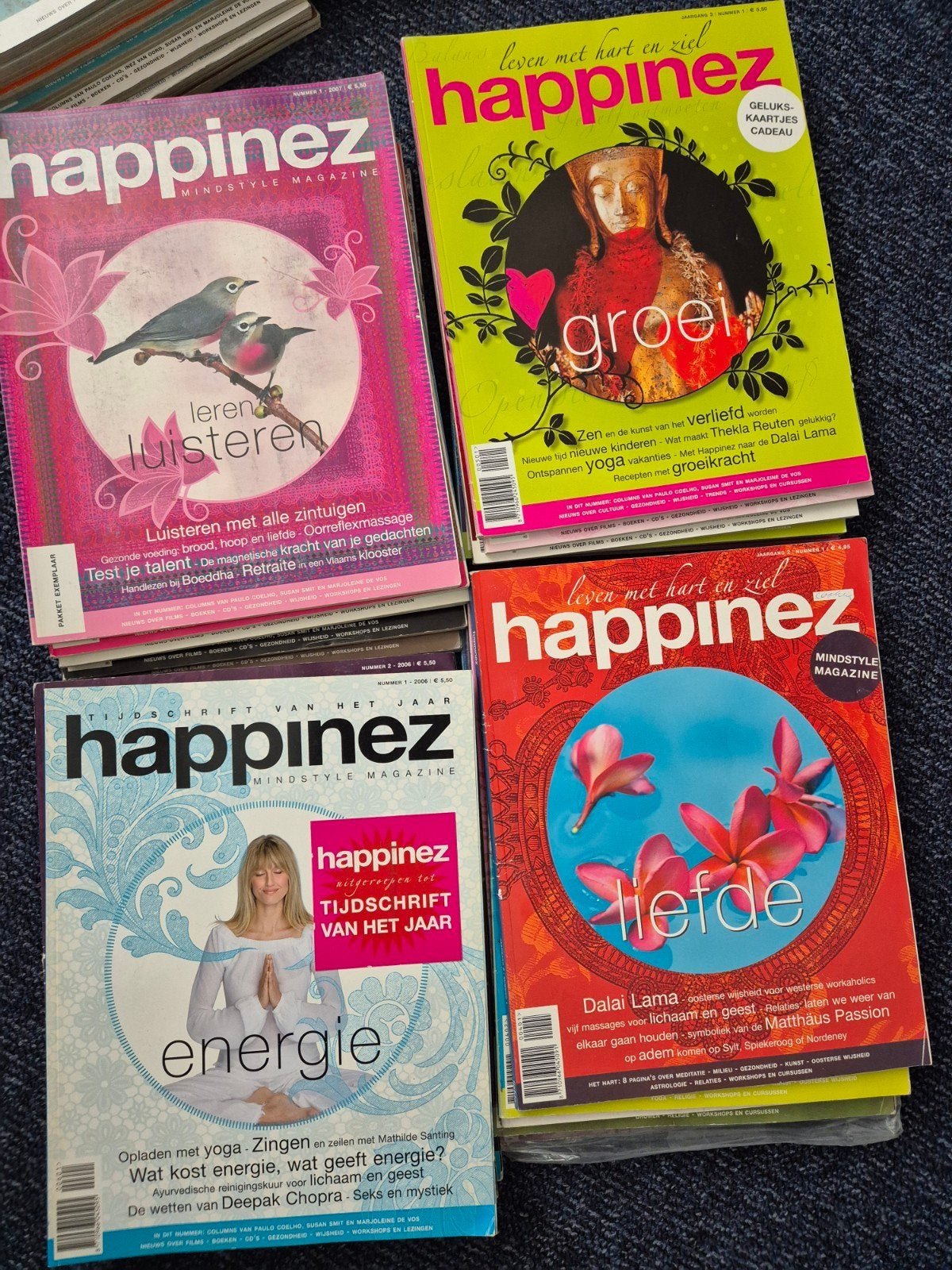 Happinez Mindstyle Magazine Jaargangen 2, 3, 4, 5 Compleet, Boeken, Ophalen of Verzenden, Gelezen, Lichaam en Geest