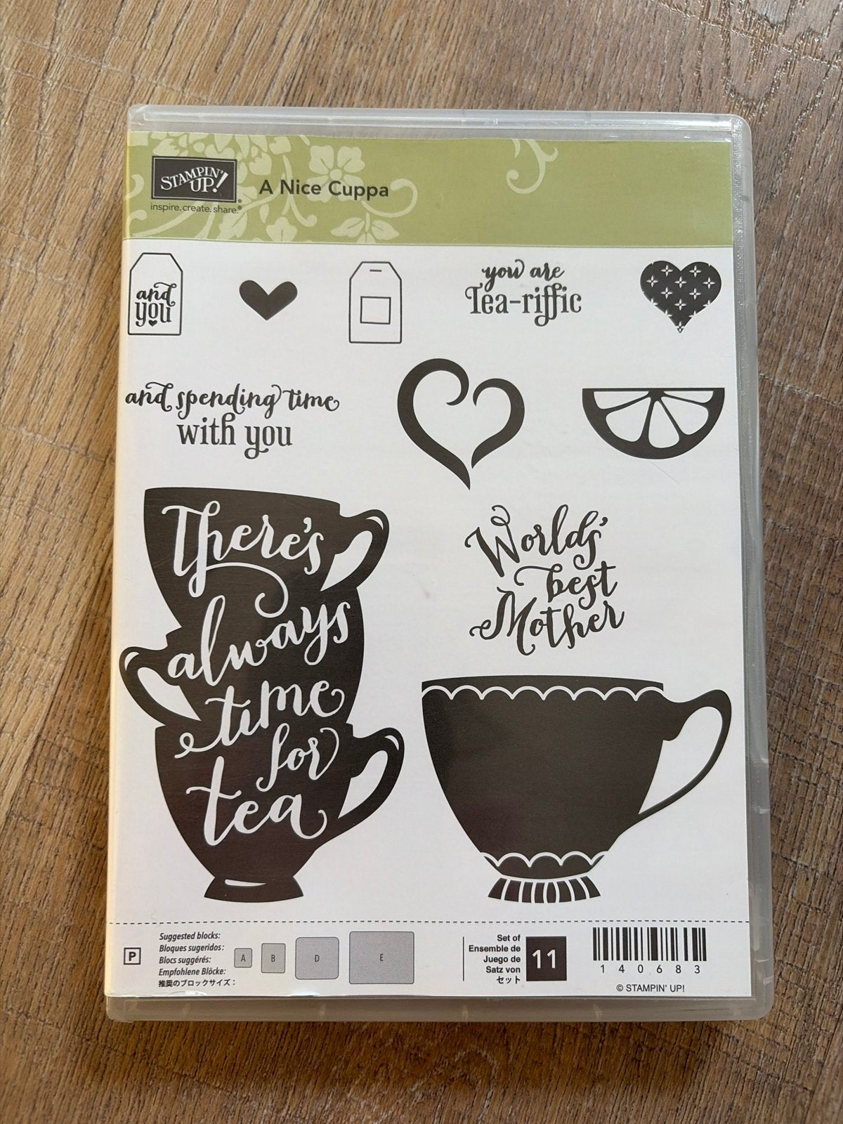Stampin' Up! A Nice Cuppa stempelset - Zo goed als nieuw, Ophalen of Verzenden, Zo goed als nieuw, Clearstamp