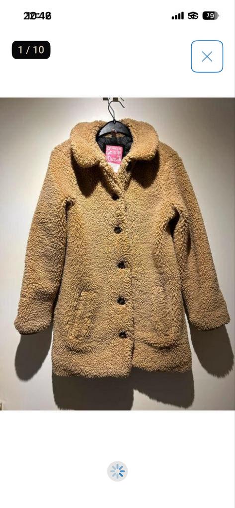 146 152 Teddy jas beige, tussenjas, Kinderen en Baby's, Kinderkleding | Maat 146, Gebruikt, Meisje, Jas, Ophalen of Verzenden