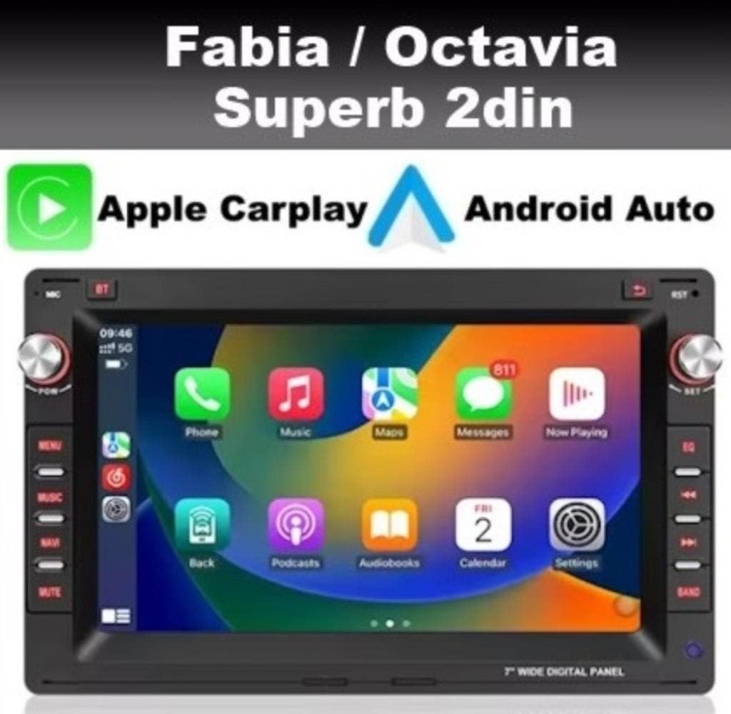 Skoda Octavia Fabia Superb navigatie android 13 dab+ carplay, Ophalen of Verzenden, Nieuw