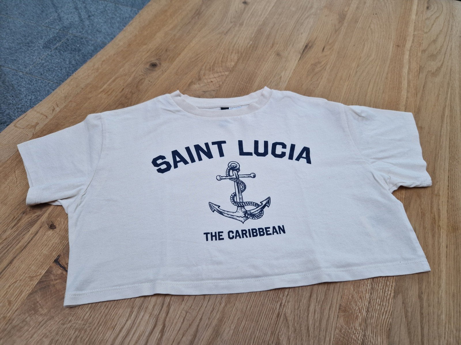 H&M Crop Top XS - Saint Lucia The Caribbean, Kleding | Dames, H&M, Beige, Ophalen of Verzenden, Zo goed als nieuw