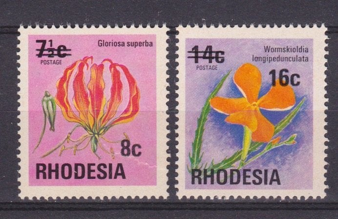 TSS Kavel 810113 Rhodesië pf minr 172-173 flora opdruk, Ophalen, Overige landen, Postfris