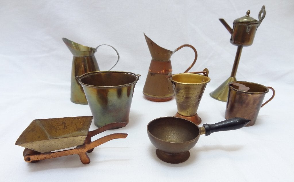 Miniatuur koperen ketels, kannen, etc., Antiek en Kunst, Antiek | Koper en Brons, Verzenden