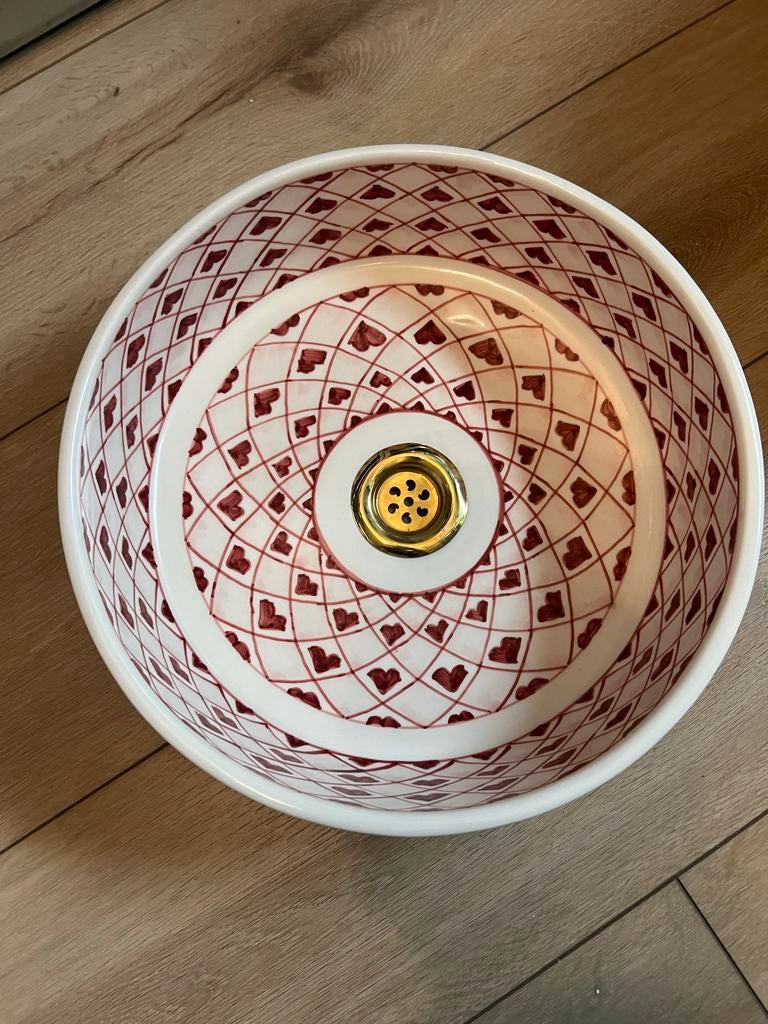 Handgemaakte Marokkaanse waskom - buitenkansje!, Huis en Inrichting, Badkamer | Badkamermeubels, Minder dan 50 cm, Nieuw, Ophalen of Verzenden