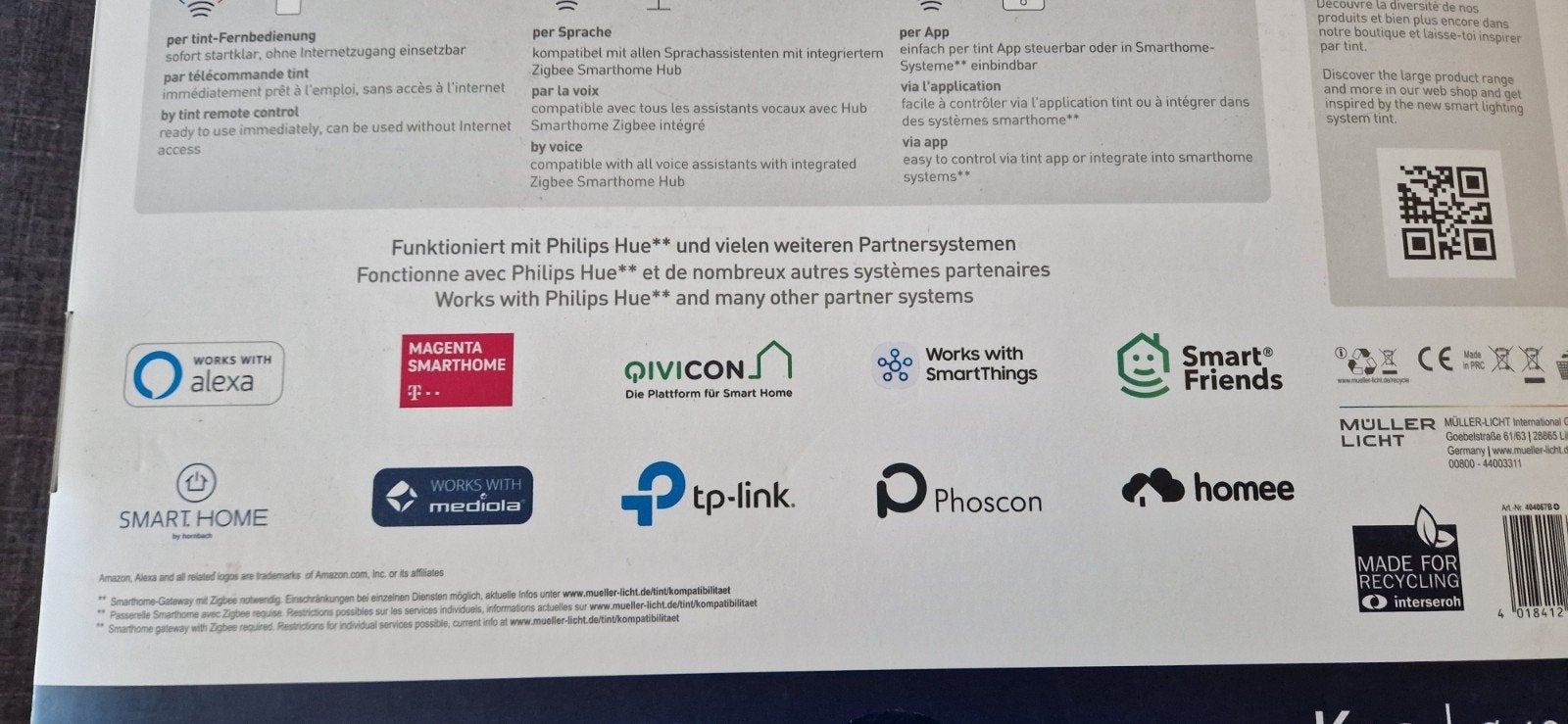 Müller Licht tint Kea Smart Home LED Hanglamp Ø42cm, Kunststof, Nieuw, Overige fittingen, Ophalen of Verzenden