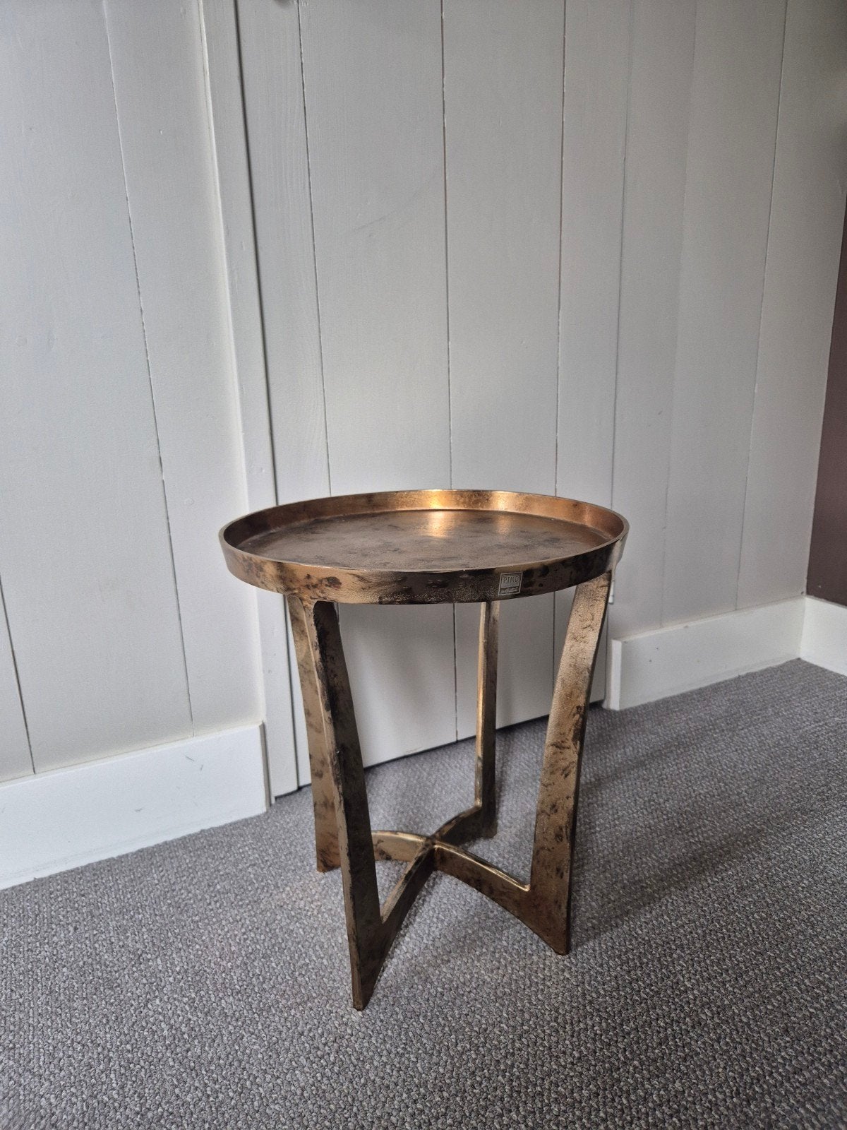 PTMD Collection messing bijzettafel, Modern, Industrieel, Luxe, Minder dan 55 cm, Gebruikt, Metaal of Aluminium