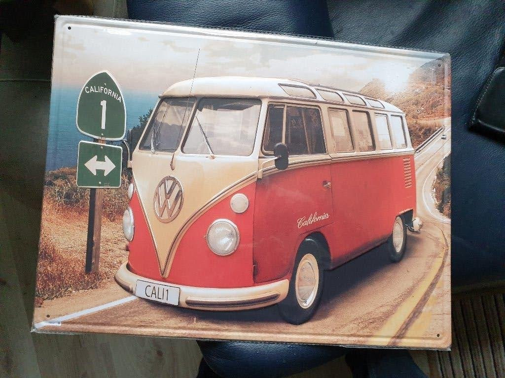 metaal reclame bord california vw volkswagen bus gestanst, Ophalen of Verzenden, Nieuw, Metaal, Decoratieobject
