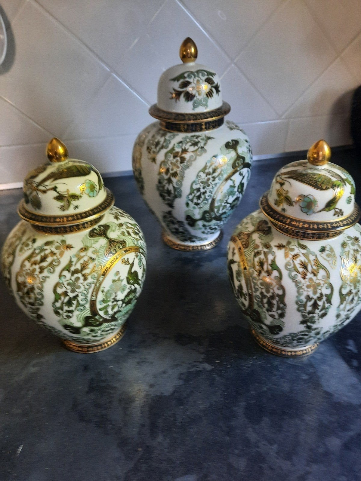Set van 3 Sakuji Japanse Fijne Porseleinen Gemberpotten, Ophalen of Verzenden