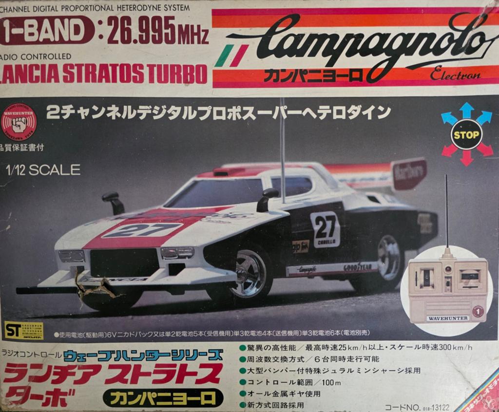Unieke 'barnfind' Yonezawa/ Lancia Stratos RC auto 1/12, Ophalen of Verzenden
