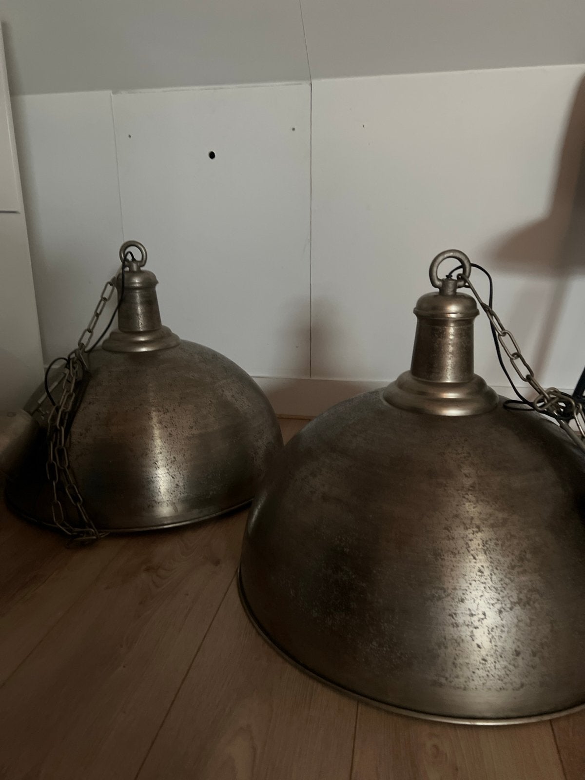 Set van 2 industriële hanglampen - PTMD, Ophalen, Gebruikt, Metaal, E27 (groot)