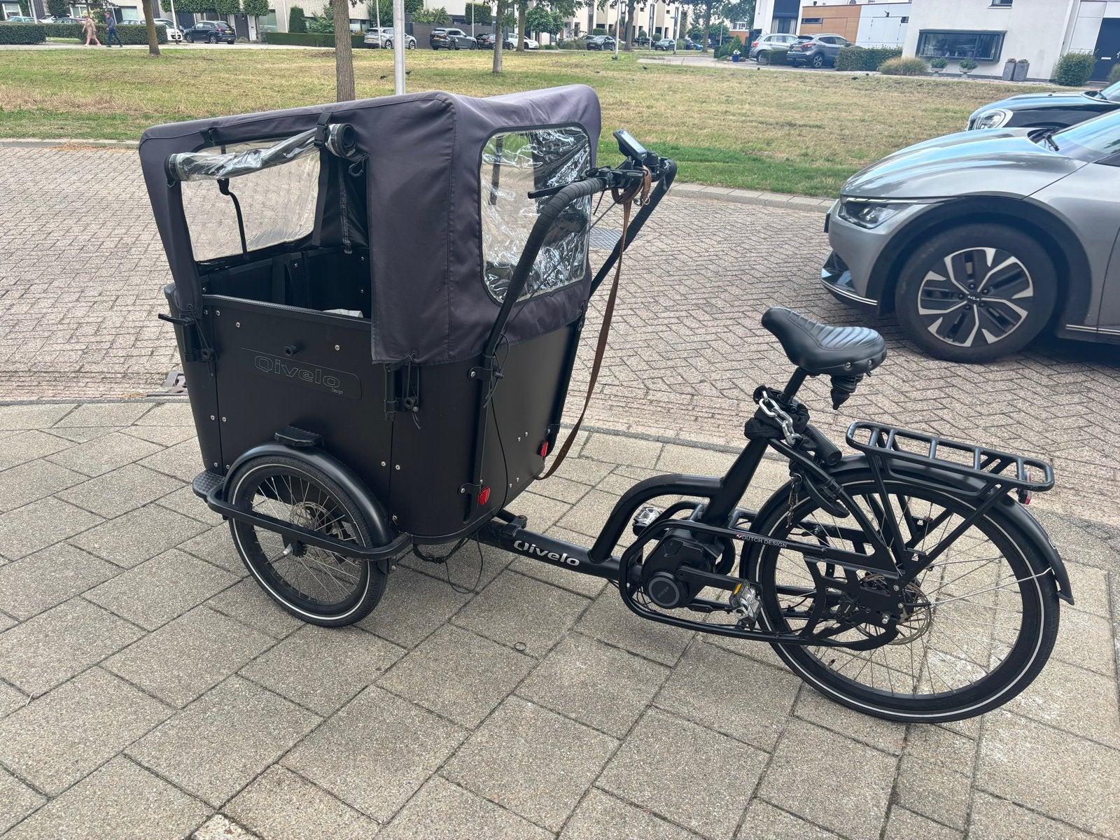 Elektrische Bakfiets met Huif - Plek voor 4 Kinderen, 4 kinderen of meer, Gebruikt, Elektrisch, Schijfrem