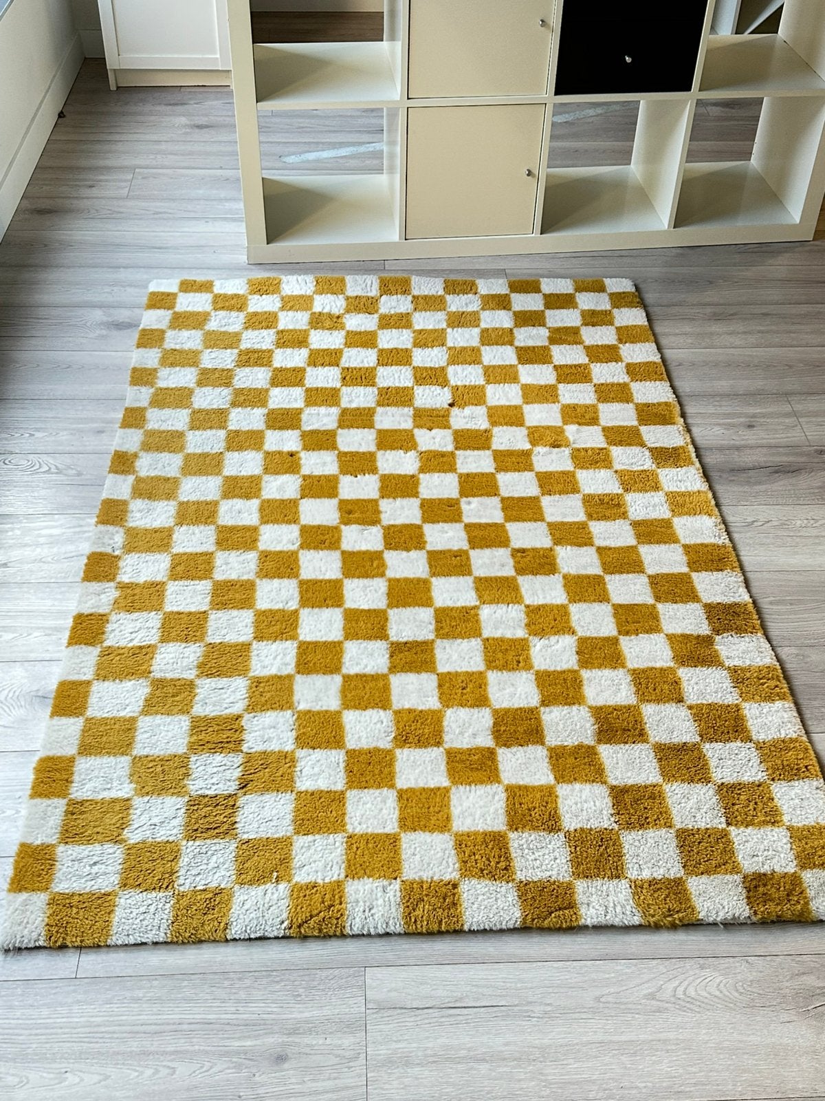 Checkered pattern rug 122x182cm, Ophalen, 100 tot 150 cm, Zo goed als nieuw, 150 tot 200 cm