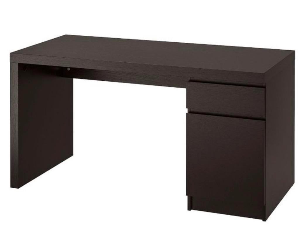 Ikea malm bureau zwart bruin, Ophalen, Zo goed als nieuw