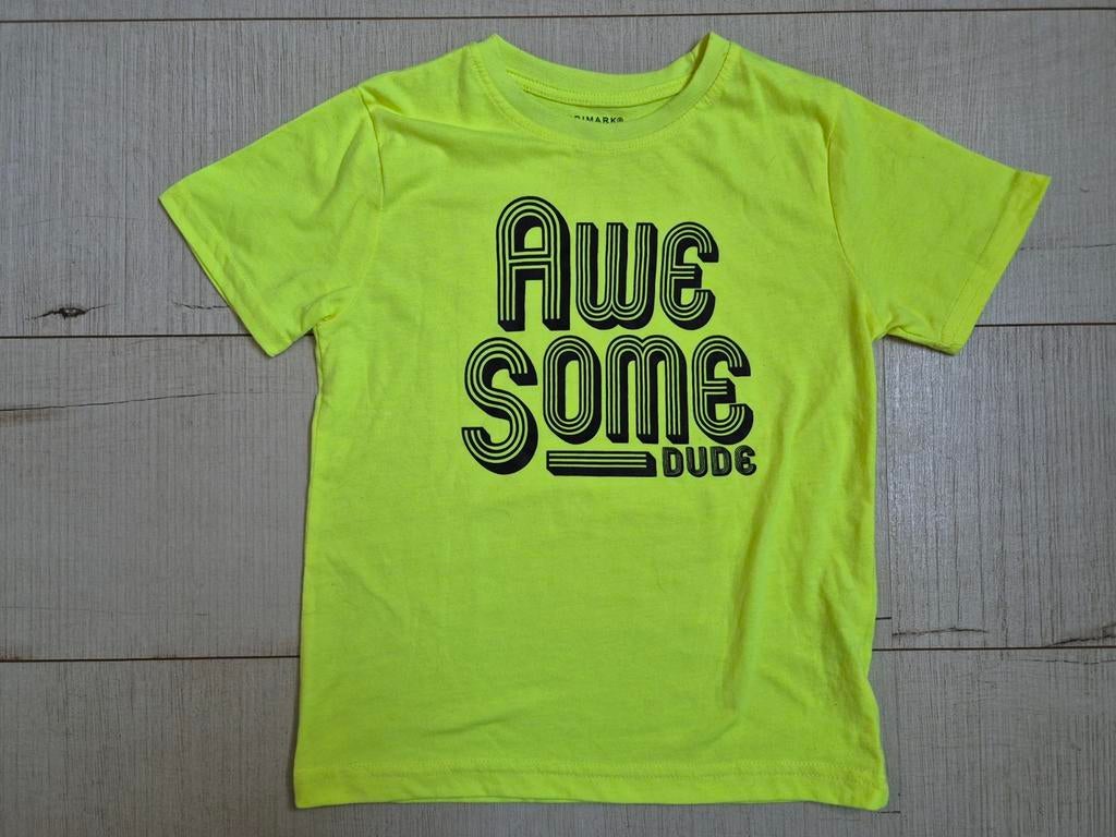 Stoer Neon geel shirt mt 116 (Primark/ NIEUW), Ophalen, Nieuw, Shirt of Longsleeve, Primark