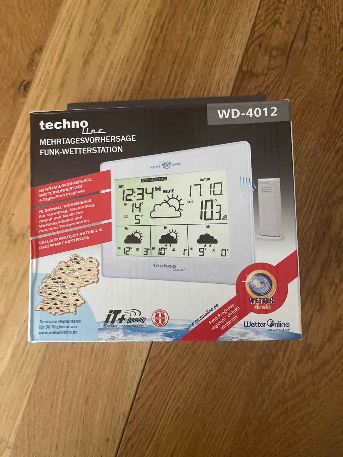 Techno Line WD-4012 Weerstation - Nieuwstaat, doos beschadig, Ophalen of Verzenden, Zo goed als nieuw, Weerstation