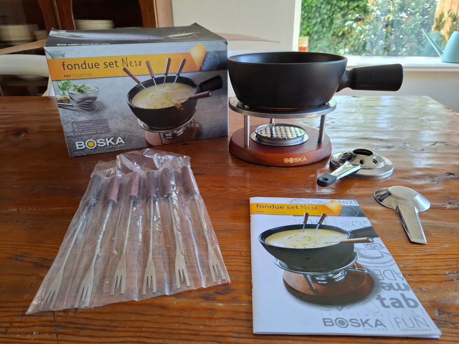 Fondueset Boska 853528, Witgoed en Apparatuur, Fonduesets, Ophalen, Nieuw, Brander, Fondueset