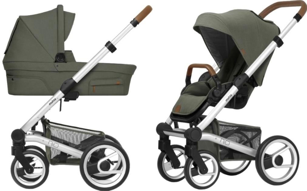 Mutsy Kinderwagen + bak Sea Green incl. alle benodigdheden, Ophalen, Combiwagen, Mutsy, Verstelbare duwstang